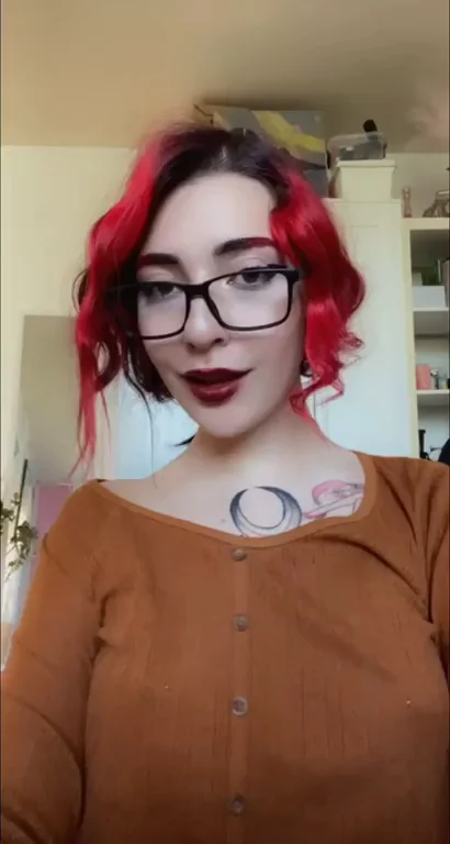 Goth Babe's Everyday Slutty Reveal: Redhead Tease with Natural Tits