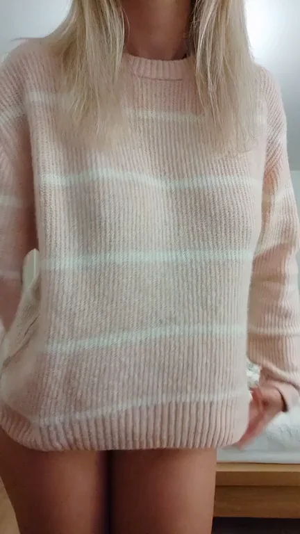 🍒 Surprise! Massive Natural Swedish Tits Bursting Out from Under My Jumper 😱 [F]