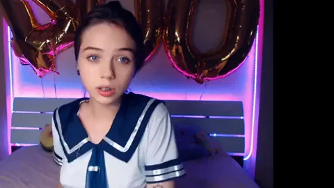 Braces Cutie in Sailor Uniform Fucks Her Tight Pussy with Pink Toy 😍🔥
