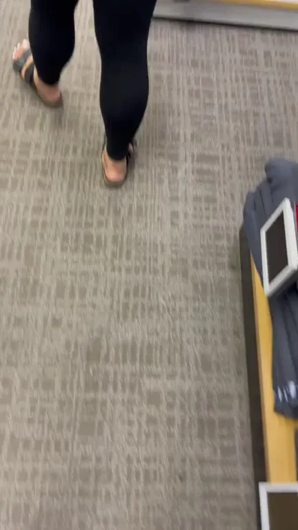 Wife's See-Thru Leggings Expose Juicy Ass in Store! 🔥🍑