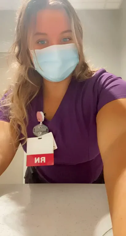 Naughty Nurse Flashing Tits at Work 😈💋 [F]