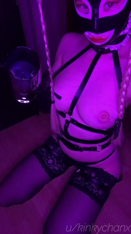 🍸 Empty Glass Beggin' for Daddy's Fill-Up in My New Rubber Hood! 🖤✨