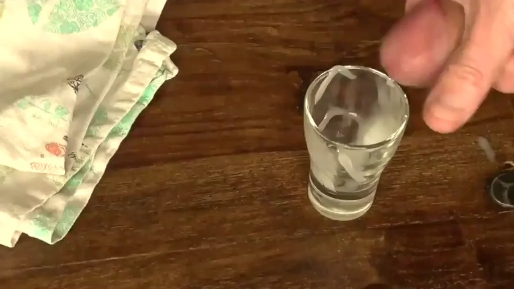 Trashy Wife's Double Cumshot Glass Guzzle