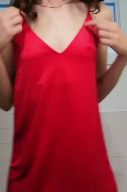 🔥 Slipping My Red Dress On & Off - Easy Access for Your Cock? 😈💦