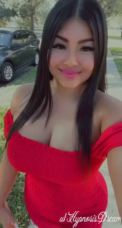 No Bra No Panties Slut in Red Dress Begs for Public Breeding 😈💦 (f35)