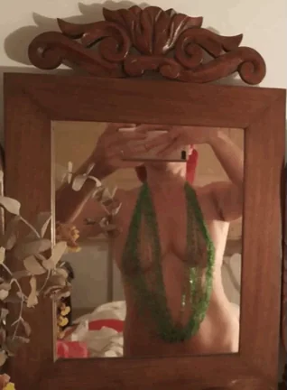 Shy Slut's Mirror Tease in Emerald Thong 😈🔥