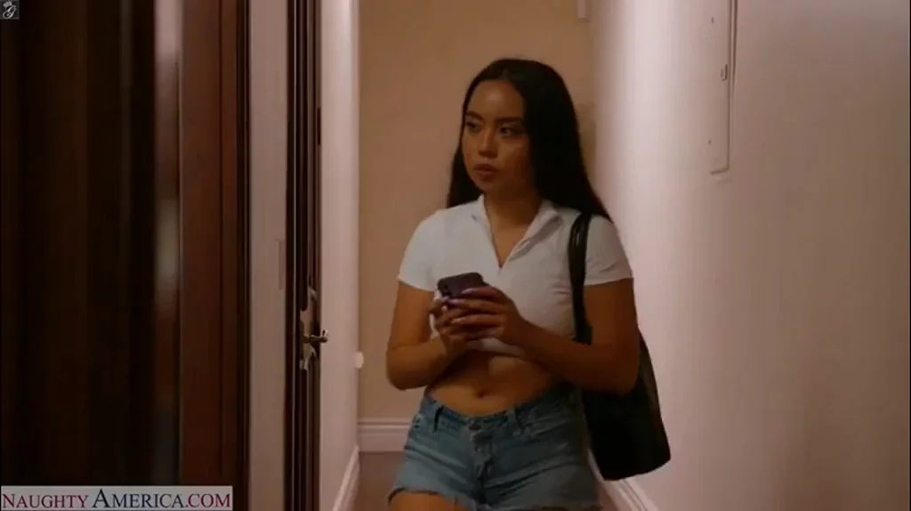 Busty petite chick's jiggle