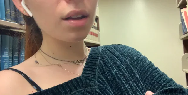 🔥 Library Slut Flashes Juicy Tits 😈📚