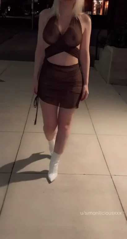 Taking a walk in my new milf outfit