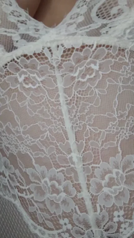Tits Smothering Your Face in Lacy White Tease 😍🍈🍈