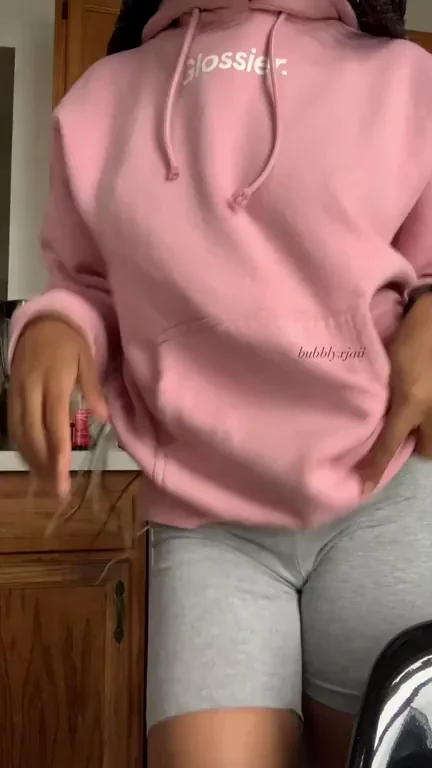 Petite Ebony Babe Flashes Tits at Window Workers 😈🍑