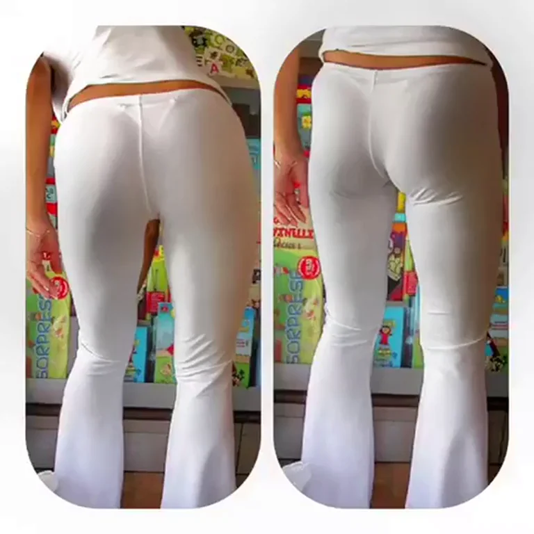 🔥 Slutty See-Thru White Pants Tease: Would You Dare? 💦