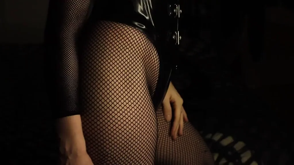 🖤 Shiny Latex Shadows: Fishnet Temptress Gets Enlightened Tonight 🔥