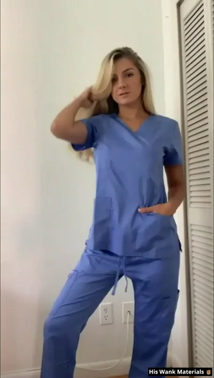 🔥 Blonde Nurse Teen Strips Off Scrubs & Flaunts Tanline Ass & Tits 💋