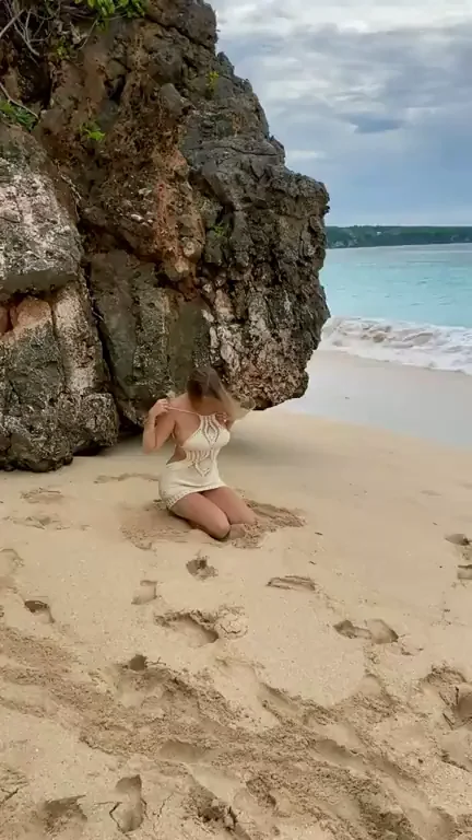 I was so shy going topless on this beach ?