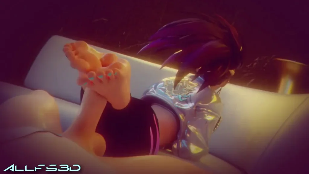 Akali's Naughty Feet Milk Thick Cock Cumshot