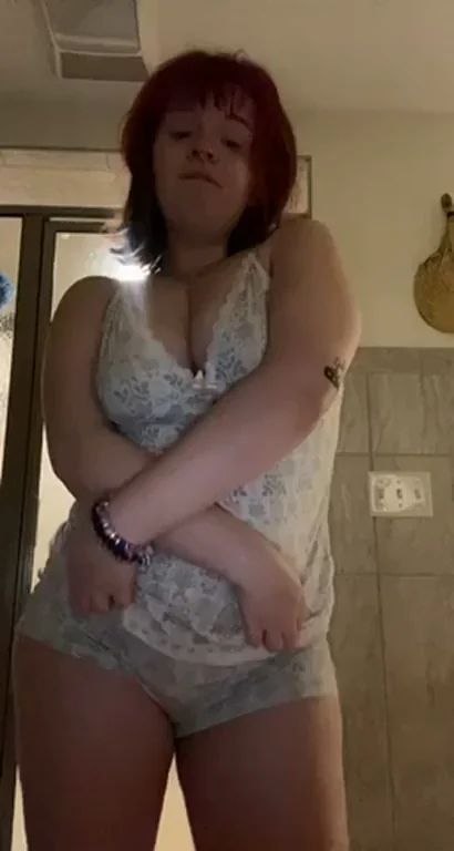 Cute Redhead PAWG Teen's Massive Titty Drop Tease