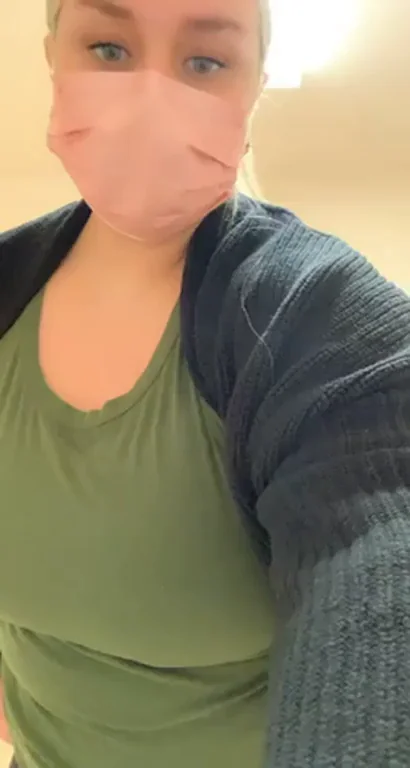 Just showing off my new nipple rings at work