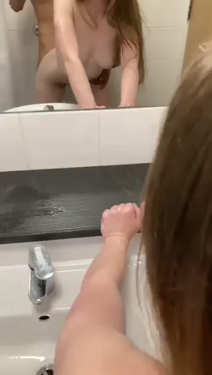 Mirror Slut Watches Her Ginger Pussy Get Pounded Raw