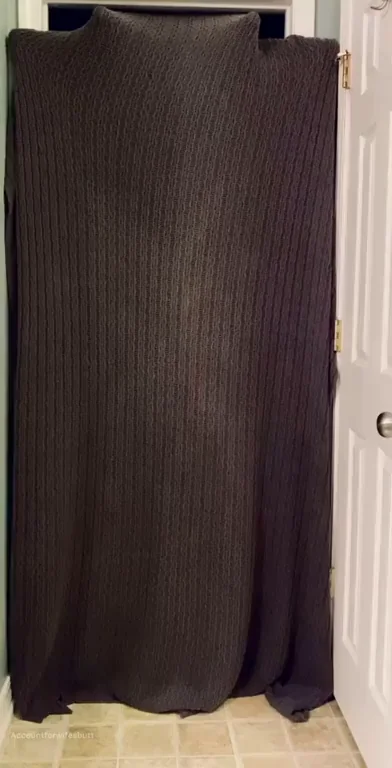 Stepping out and bending over.