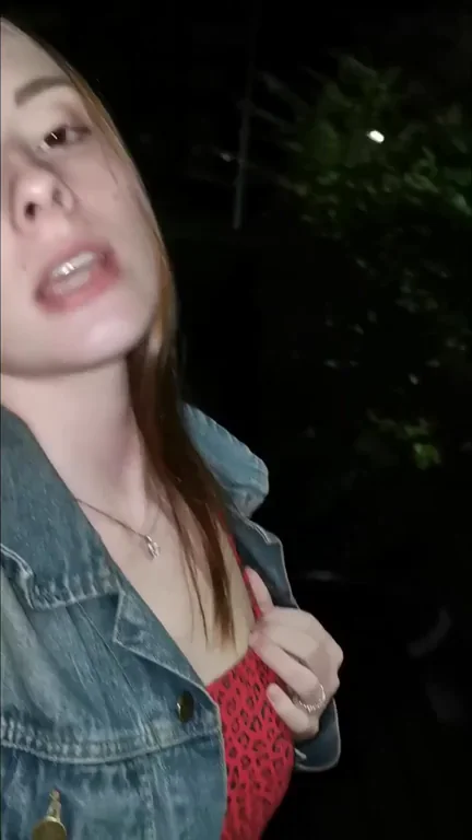 Hitchhiking Slut Begs for a Ride with Tits Out 😈🚗💦