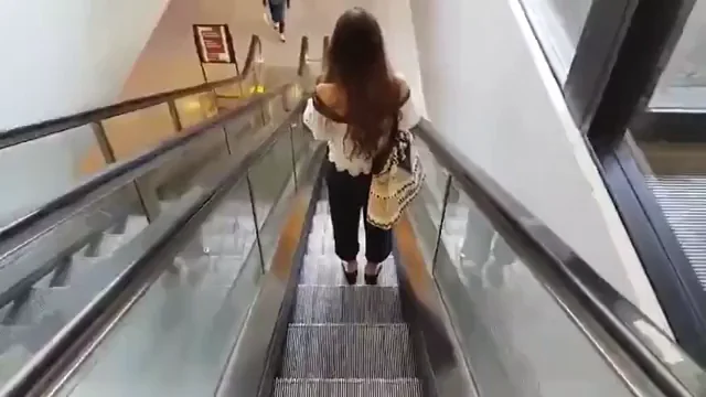 Lush-Controlled Slut Stumbles on Escalator 😈🔥