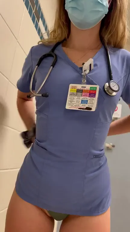 This blonde nurse wants to twerk for you on her lunch break.