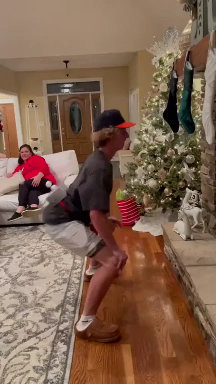 🔥 Confused Boner: Epic Squat Form by the Xmas Tree 🍑💦