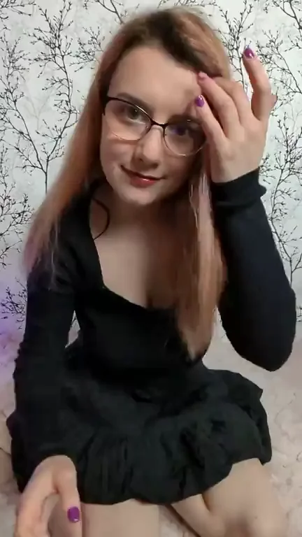 Nerdy Glasses Girl's Massive Tits Drop & Dripping Pussy Reveal