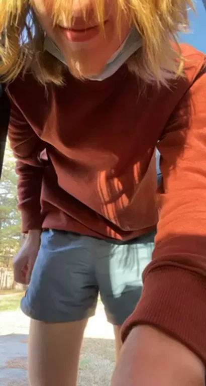 Hung Teen Bulge Tease at the Park – Massive Cock Straining Shorts!