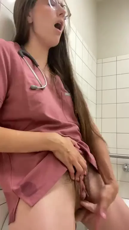 🩺 Naughty Nurse MILF Squirts Wild on Bathroom Break! 💦😈