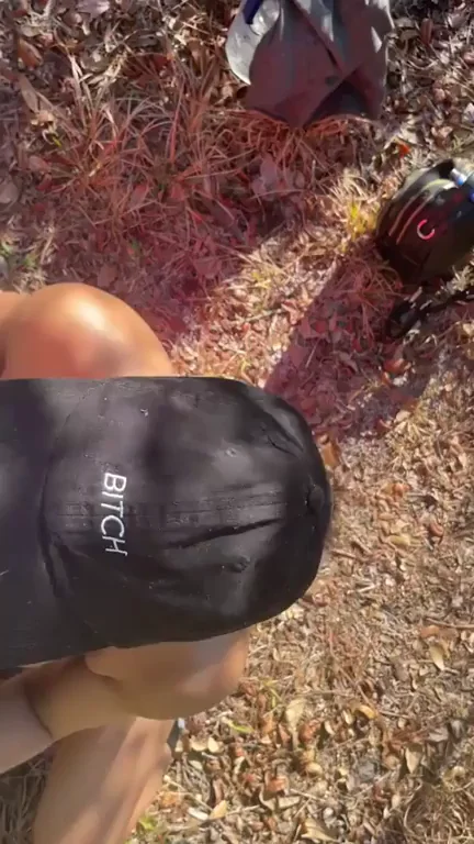 Trail Slut Sucks Cock in Bitch Cap 😈🍆🌿