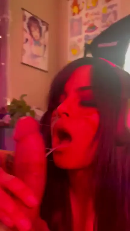 Gamer Girl Cosplay Slut Wins with Sloppy Cock Sucking 💦🎮