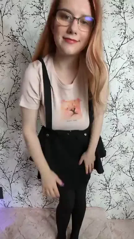 🔥 Thigh Highs & Skirt Tease with Massive Tits Out 🍑👓