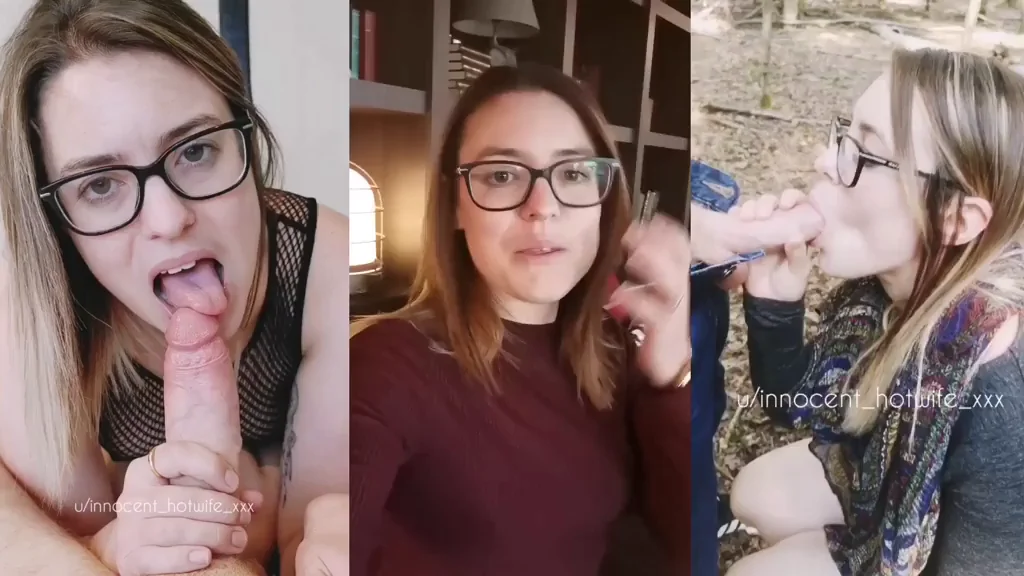 Innocent Glasses Hotwife's Naughty Public BJ Hobby 😈👅💦