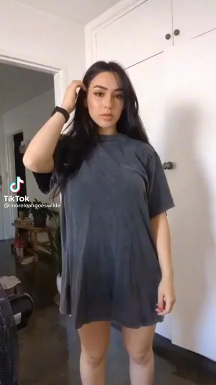 LeahGoesWilde's Massive Tits Tease: Oversized Shirt Hides Epic Rack Reveal