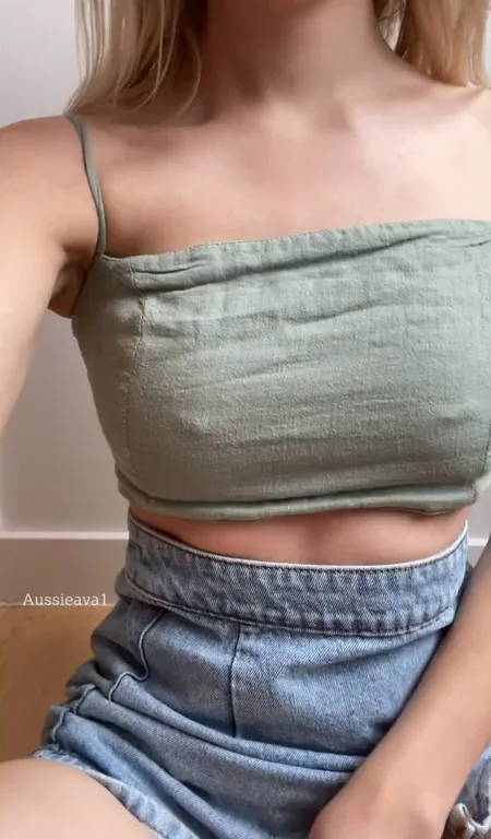 18yo Tease Slips Outta Tight Fitties to Flash Perky Naturals & Juicy Labia