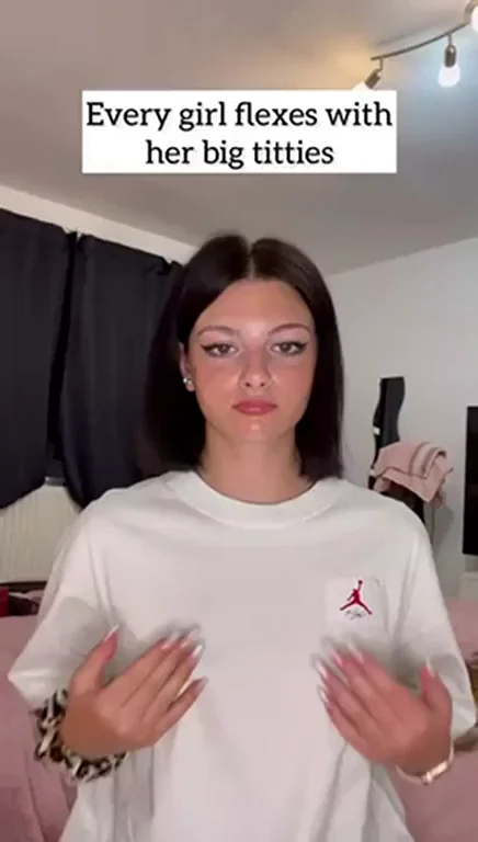 Cute Small Titties Slut Flexes Her Perky A-Cups 😍🔥