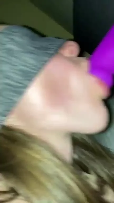 Hotwife Sucking Purple Dildo Tease 😈🍆 Should We Film More Toy Fun? 🔥