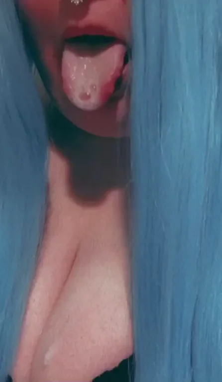 Just a slut drooling on her own tits ;)