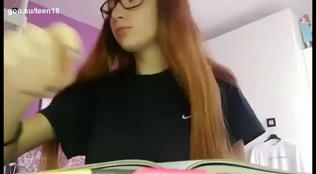 🔥 Redhead Glasses Slut Teases Her Juicy Tits 😍