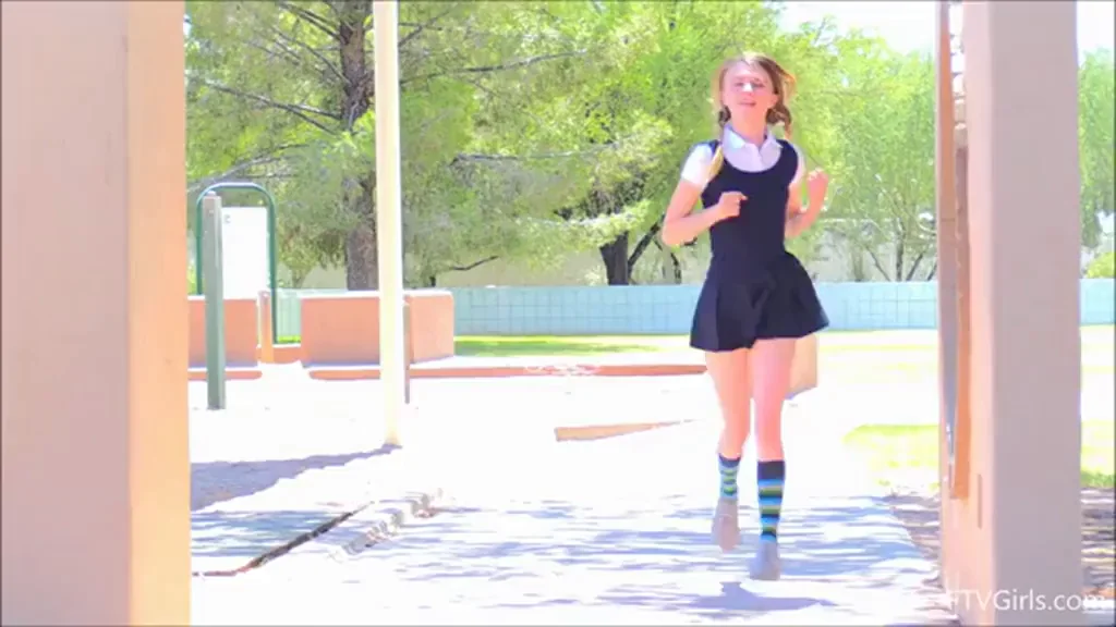 😈 Charlotte Carmen's Outdoor Schoolgirl Strip Tease 💦