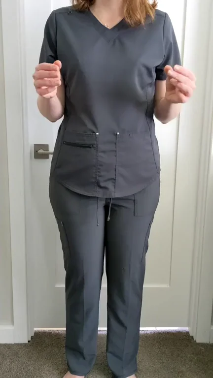 I bet you wish you could do this with your fingers and remove your nurse's scrubs sometimes. Haha!