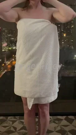 Ginger Slut's Towel Slips Off Her Massive Tits