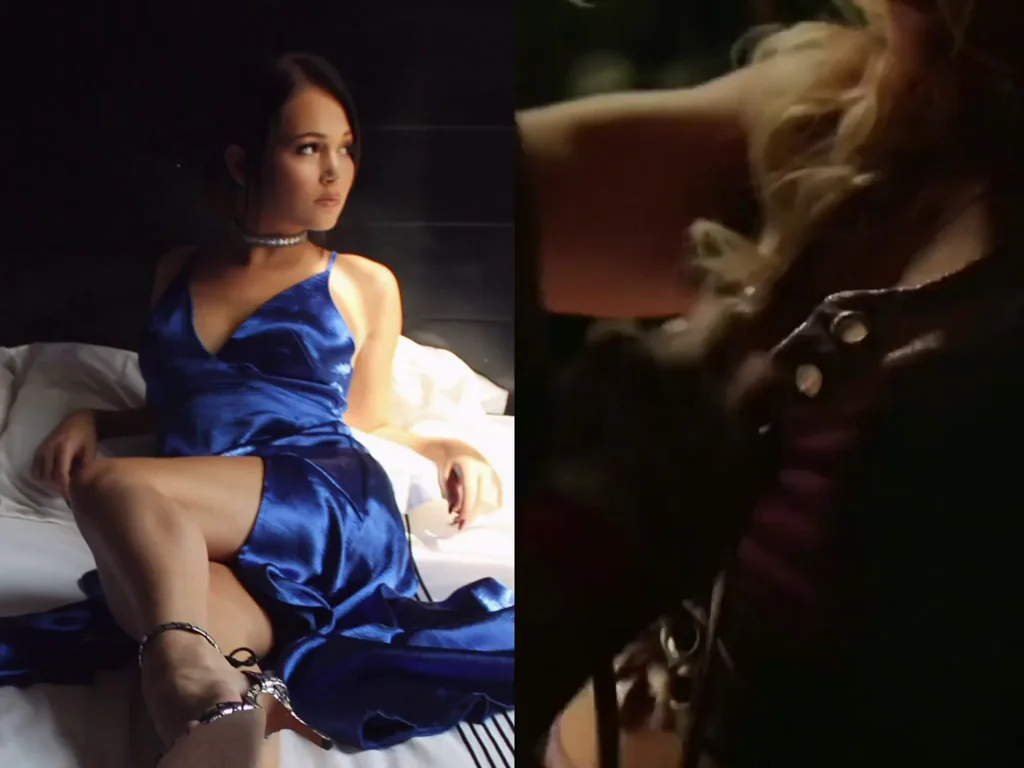 Kelli Berglund's Naughty Blue Dress Strip Tease