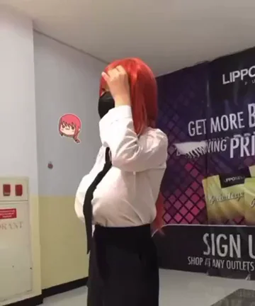 Redhead Asian Schoolgirl's Massive Tits Overflow White Shirt Tease 🥵