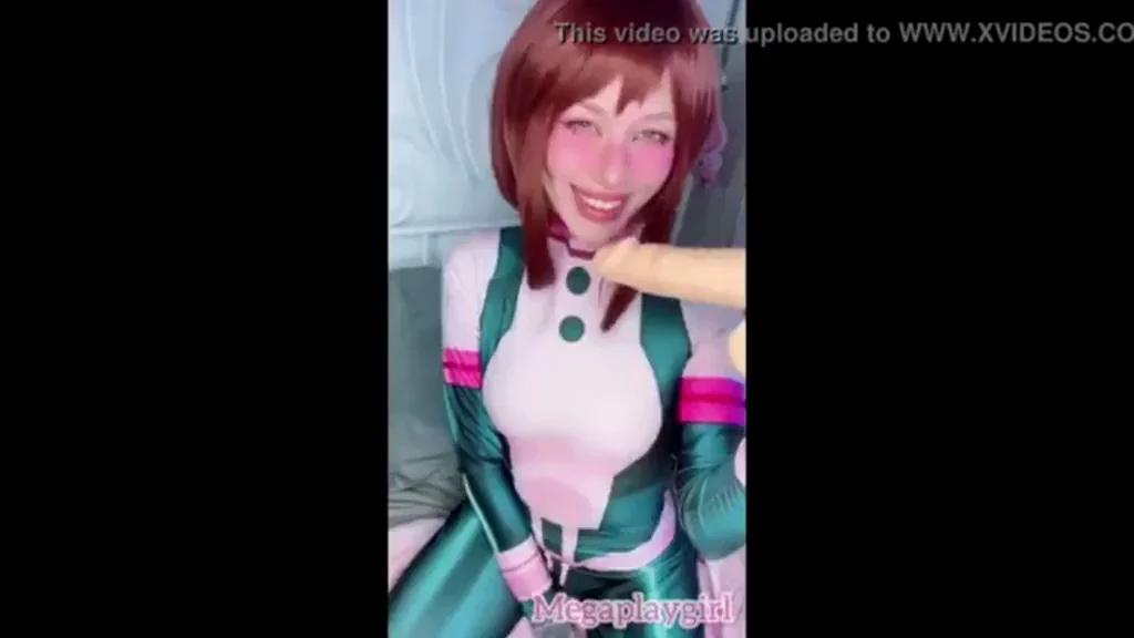 Ochako Uraraka Cosplay Slut Slurps Massive Fake Cock 💦🍆