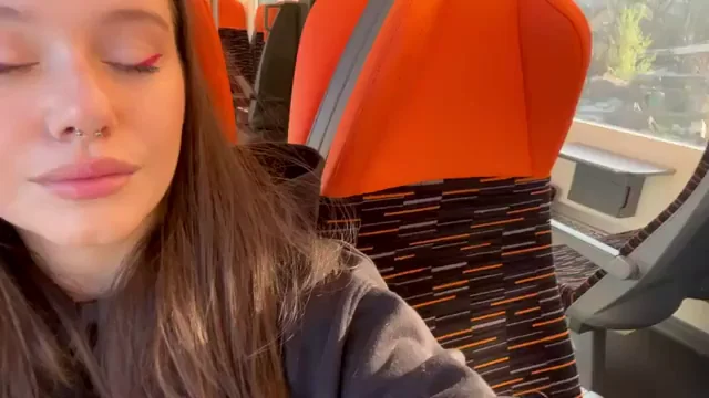 Bus Slut Begs: Cum on My Face or These Perky Tits? 🤭💦