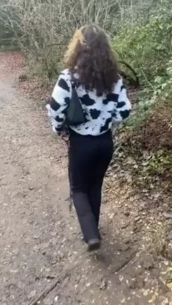 Trail Tease: Curly-Haired Hottie Flashes Her Juicy Booty Next?