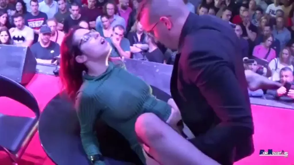 In front of an audience